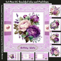 8x8 Mini Kit Beautiful Lilac and Pink Roses