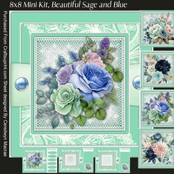 8x8 Mini KIt, Beautiful Sage and Blue
