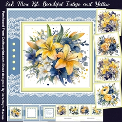 8x8 Mini Kit, Beautiful Indigo Blue and Yellow