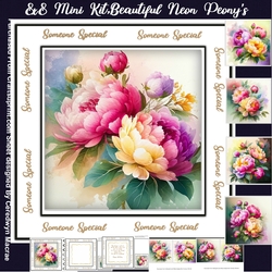 8x8 Mini Kit, Beautiful Neon Peonies