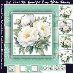 8x8 Mini Kit, Beautiful Snow White Peonies