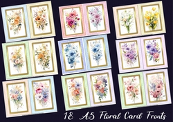 18 Beautiful A5 Floral Card Fronts