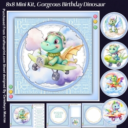 8x8 Mini Kit, Gorgeous Birthday Dinosaur