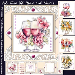 8x8 Mini Kit, Wine and Flowers