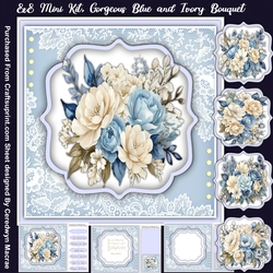 8x8 Mini Kit, Gorgeous Blue and Ivory Bouquet