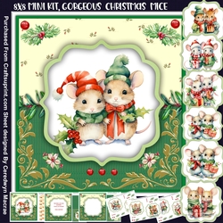 8x8 Mini Kit, Gorgeous Christmas Mice
