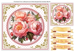 7x7  Peony Rose Quick Cards 