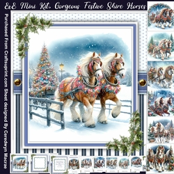 8x8 Mini Kit, Gorgeous Festive Shire Horses