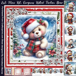 8x8 Mini Kit, Gorgeous Kilted Tartan Bear