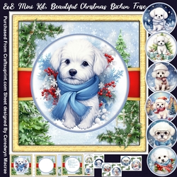 8x8 Mini Kit, Beautiful Christmas Bichon Friese