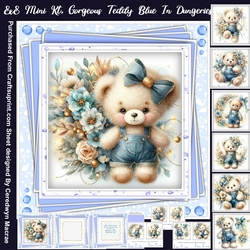 8x8 Mini Kit, Gorgeous Teddy Blue in Dungarees