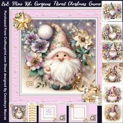 8x8 Mini Kit, gorgeous Floral Christmas Gnomes