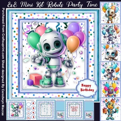 8x8 Mini Kit , Robots Party Time