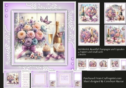8x8 Mini Kit, Beautiful Champagne and cupcakes