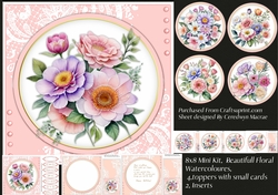 8x8 Mini Kit, Beautiful Floral Watercoloures