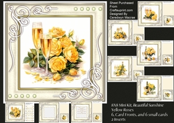 8x8 Mini Kit , Beautiful Sunshine Roses and Champagne 