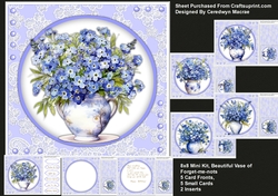 8x8 Mini Kit, Beautiful Vase Of Forget-Me- Nots
