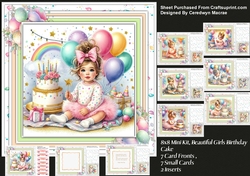 8x8Mini Kit, Beautiful Girls Birthday Cake