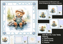 8x8 Mini Kit, Cute Teddy Fishing
