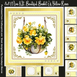 8x8 Mini Kit, Beautiful Basket of Yellow Roses
