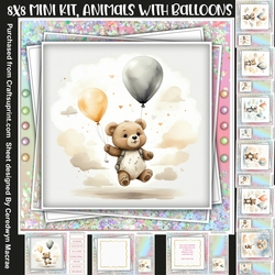 8X8 Mini Kit, Animals With Balloons