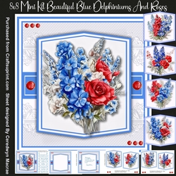 8x8 Mini Kit, Beautiful Blue Delphinium and Roses