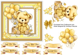 6x6 Quick Cards Gorgeous yellow Teddy