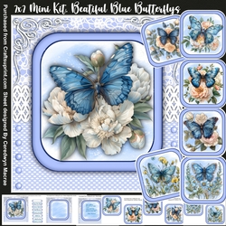 cup1312955_1398 - 7x7 Mini Kit, Beautiful Blue Butterflys
