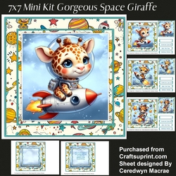 7x7 Mini Kit, Gorgeous Space Giraffe
