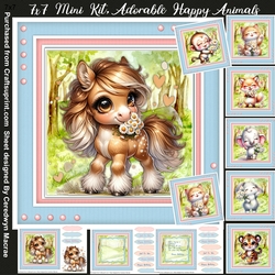 7x7 Mini Kit, Adorable Happy Animals