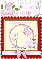 Beautiful 8x8 Card Front in Red and Pink