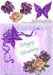 Nice 8x8 Cream and Lilac Roses