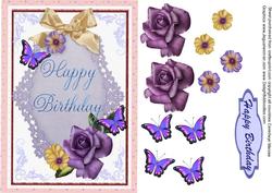 Beautiful Pink/lilac Birthday Front