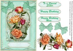 Roses on Green Frame