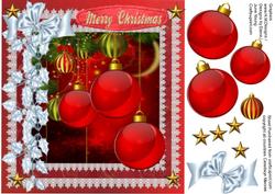 Red Baubles and White Holly