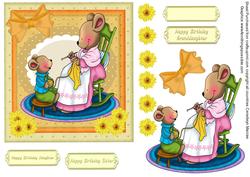 Granny Mouse Learning to Knit