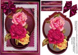 Beautiful Roses in a Burgandy Frame