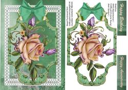 Beautiful Roses in a Green Frame