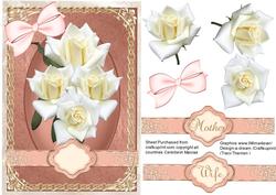 Beautiful White Roses on a Pink Background