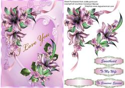 Beautiful Lillies on a Heart
