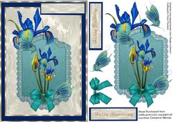 Beautiful Irises and Dragonflys