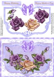 Lovely Lilac Roses on a Envelope Card