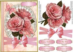 Lace, Butterflys, and Pink Roses