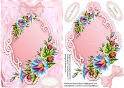 Lovely Morning Glory on a Pink Plaque