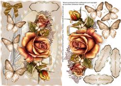 Lovely Copper Roses on a Lace Mat