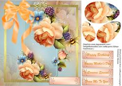 Beautiful Apricot Roses and Fruite