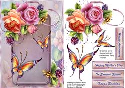 Lovely Roses on a Crushed Lilac Frame
