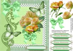 Lovely Lace and Green Butterflys