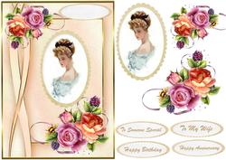 Beautiful Elegant Lady in Oval Frame