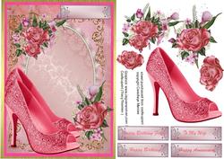 Beautiful Cerise Shoes and Roses